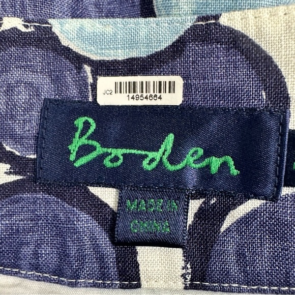 Boden Women’s Size US 4 UK 8 Linen Blue Cirle Print A Line Lined Skirt - Picture 8 of 10